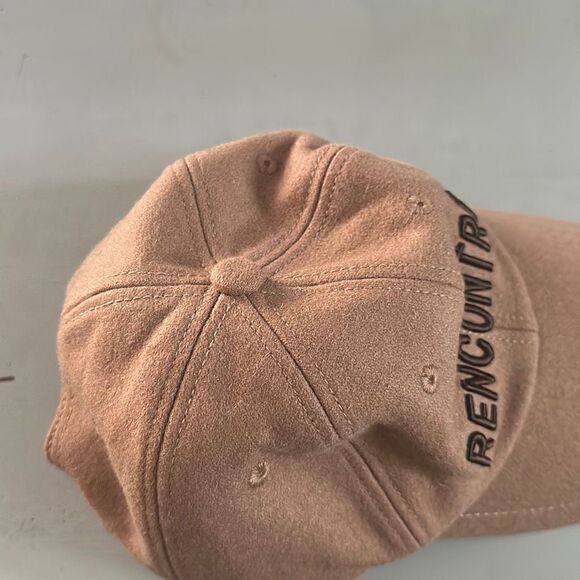 JUUN. J Rencontre Unisex Tan Wool‎ Blend Embroidered Classic Dad's Hat OSFA - Picture 4 of 7